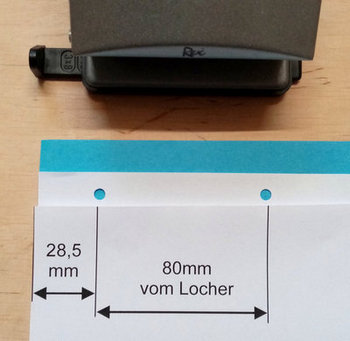 Maße der 4 Löcher