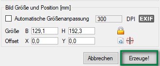 Einstellung: Mittellinie